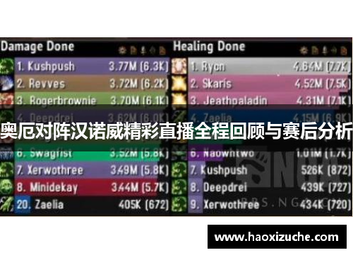 奥厄对阵汉诺威精彩直播全程回顾与赛后分析